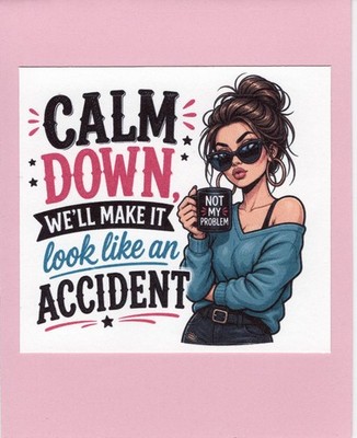 Greeting Card - Note Card 5.5 x 4.25 / Funny Humor Calm Down TFC