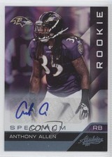 2011 Absolute Memorabilia Rookie Spectrum Platinum 20/25 Anthony Allen Auto a0s