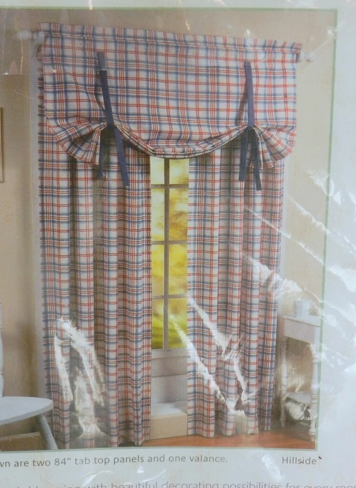 Panel superior de 1 pestaña Waverly habitación de jardín HILLSIDE a cuadros 42 x 84 pulgadas NUEVO Foto 2 de 2