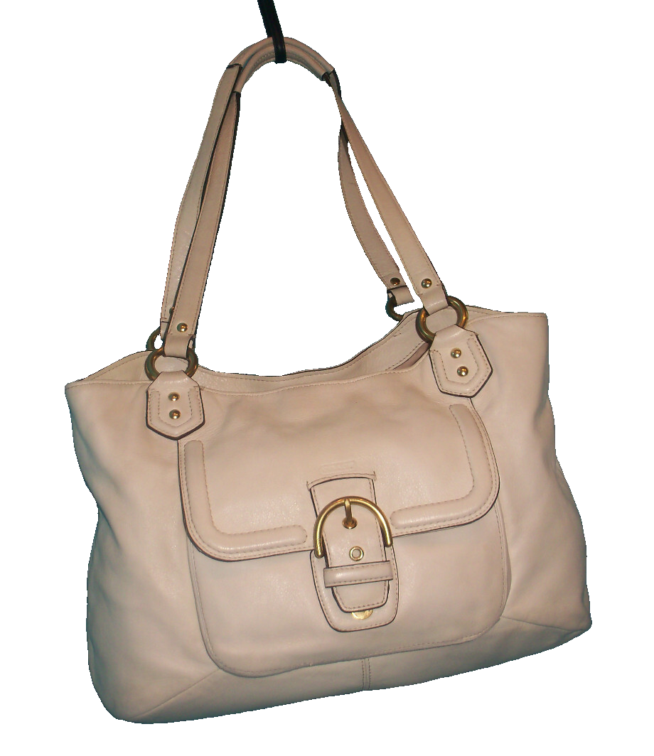 COACH Campbell Soho Off White Leather Shoulder Bag 3 COMPARTMENTS