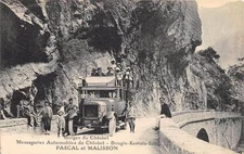 Old postcard ALGERIA MESSAGERIES AUTOMOBILES PASCAL ET MALISSON BOUGIS KERRATA SETIF (AU