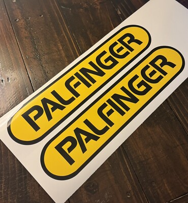 Palfinger Hydraulic Crane decals 18  (Set Of 2) Sticker BLACK YELLOW Equip Logo