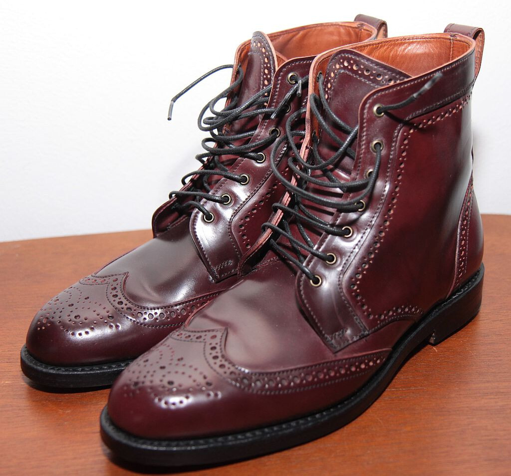 NEW Allen Edmonds Dalton Burgundy Shell Cordovan 8.5D Boots NEW Allen Edmonds Dalton Burgundy Shell Cordovan 8.5D Boots
