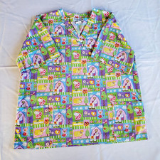 Women's Farm Animals Scrub Top - Size M - Natural Uniforms - Natural Prints