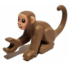 Lego Dark Tan Monkey with Light Nougat Face  Ear Pattern