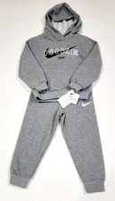 NIKE Boys Hoodie Sweatshirt & Joggers Sweat Pants 2 Pc Fleece Set Size 4-5 yrs
