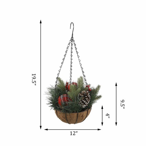 Flora Bunda 13" Christmas Arrangement in XAMS Hanging Basket - Bild 2 von 6