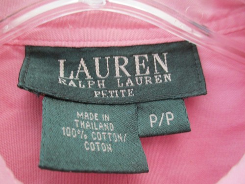 Lauren Ralph Lauren Women's Size P Petite Long Sleeve Pink Button Front Blouse - Picture 5 of 12