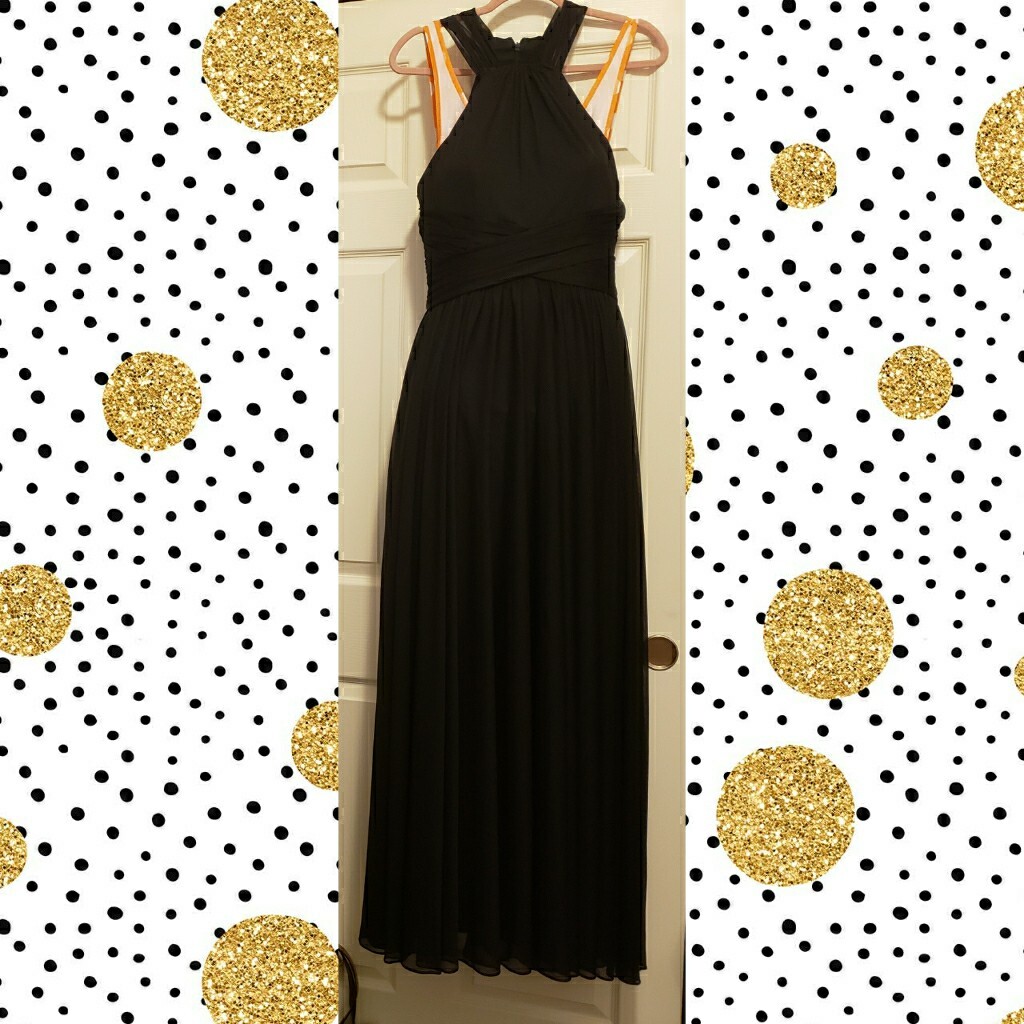 Long Mesh Bridesmaid Dress with High Neck Halter size 10 New Davids Bridal  NWT - Main Image