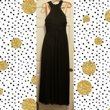 Long Mesh Bridesmaid Dress with High Neck Halter size 10 New Davids Bridal NWT 