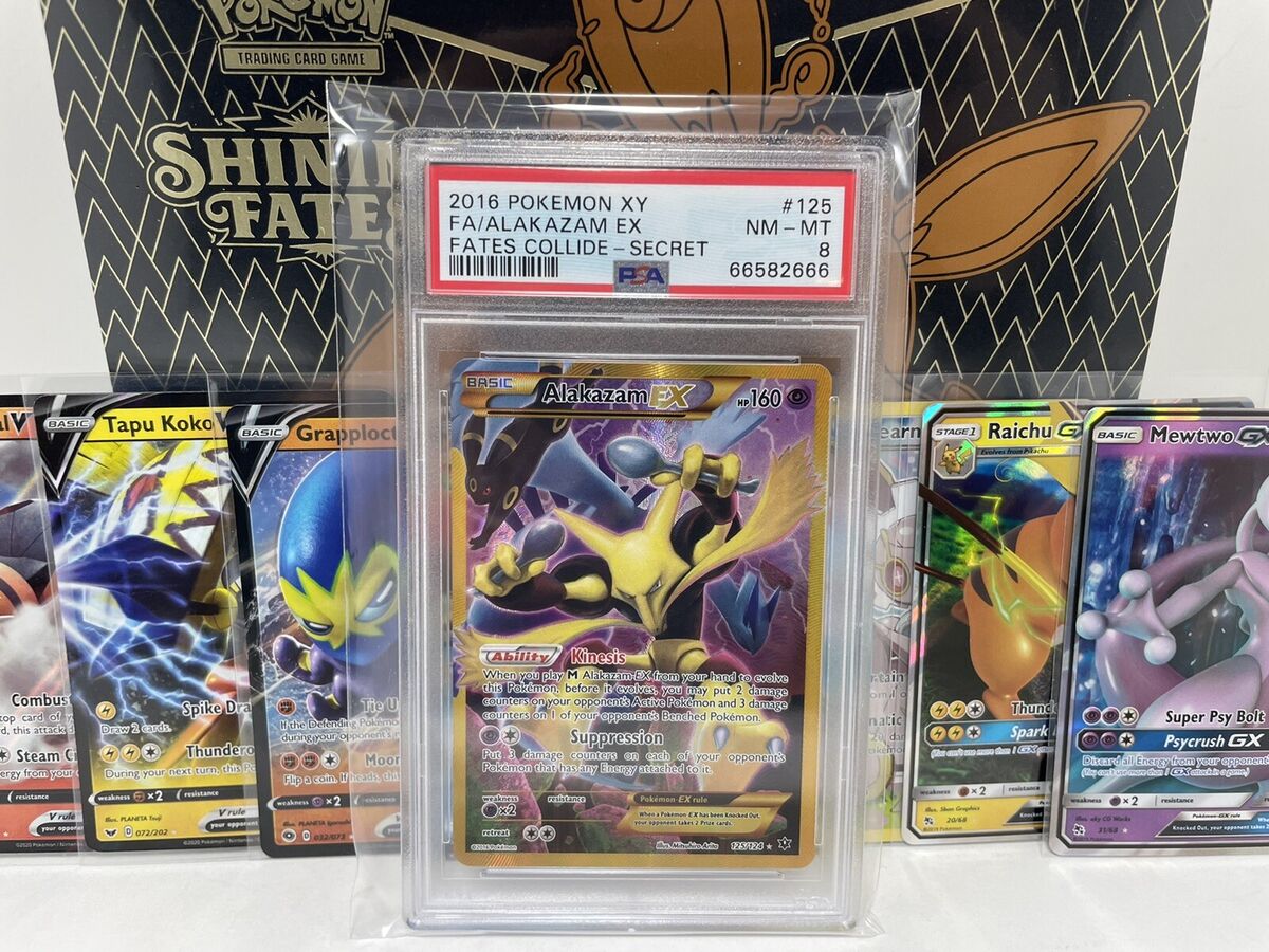 Alakazam EX 125/124 Secret Rare Fates Collide Pokemon Card Near Mint