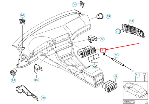 NUEVO BMW 5 E39 CENTER BLACK TABLERO AIR VENT 64228364021 97-02 ORIGINAL - Imagen 11 de 11