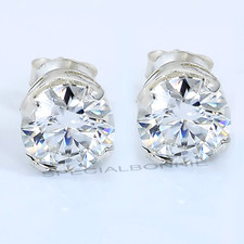 6.00 Ct Certified White Diamond Solitaire Studs-Great Shine  Luster, VIDEO