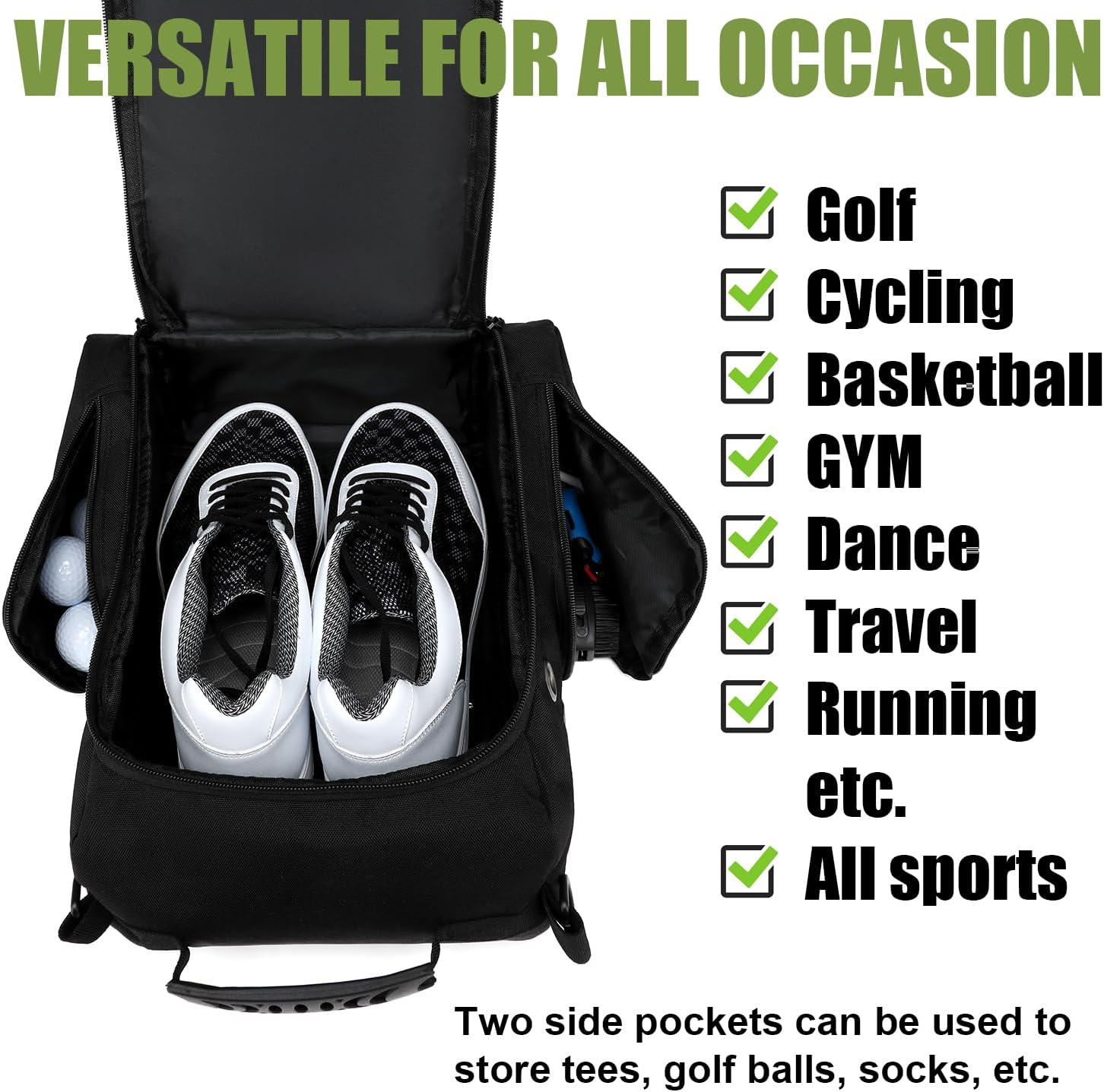 Golf Shoe Bag Tactical Travel Shoe Bag, Zippered Shoe Carrier Bags