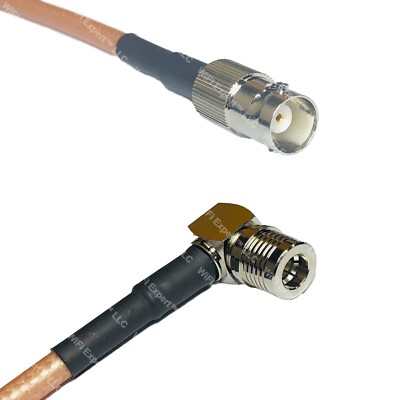 RG400 BNC FEMALE to QMA MALE ANGLE RF Cable FAST-SHIP LOT