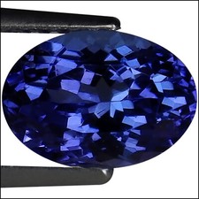 1.70 Ct Natural D Block Tanzanite IGI Certified AA Blue Violet Oval Cut