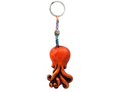 Octopus Sea Animal Handmade 3D Keychain Macrame Metal Keyring Car Bag Accessory
