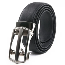 Synthetic Leather Belt Mens Ratchet Dress Belt for Men, Trim to Fit
