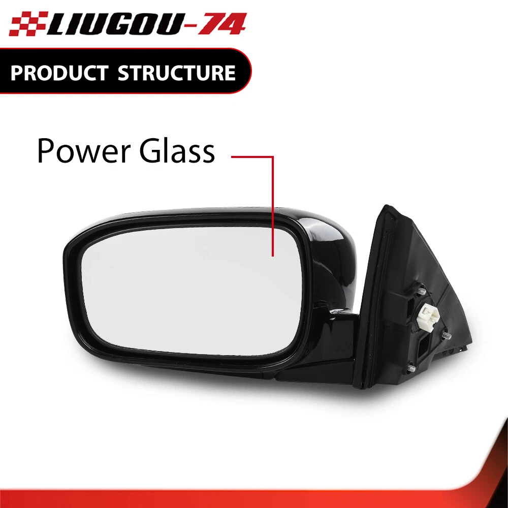 Front Power Mirror Fit For Honda Accord Sedan 2003-2007 Driver Side Gloss Black