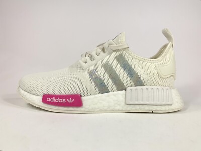 adidas NMD R1 J Running Shoes Sneakers White Pink FZ0916 Size 7Y / Women's 8.5