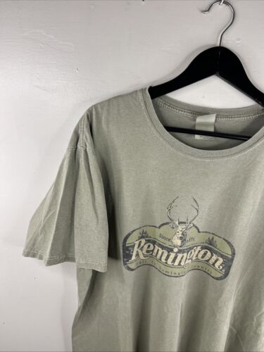 Vintage Remington T-shirt Adult Large Green S/S Graphic Hunting Gun Men B74 - Picture 4 of 11