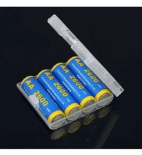 6 Pack Battery Storage Case Box Organizer Holder for 4 AA Battery Holder