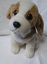 Aurora Nature Babies Hound Puppy Dog Plush 11" Sitting White Brown Aurora