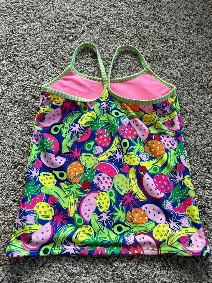 TRAJE DE BAÑO Delfin Uglies Niñas 14 2 piezas Tankini Bikini TRAJE DE BAÑO FRUTA USADO EN EXCELENTE ESTADO Z24 Foto 3 de 4