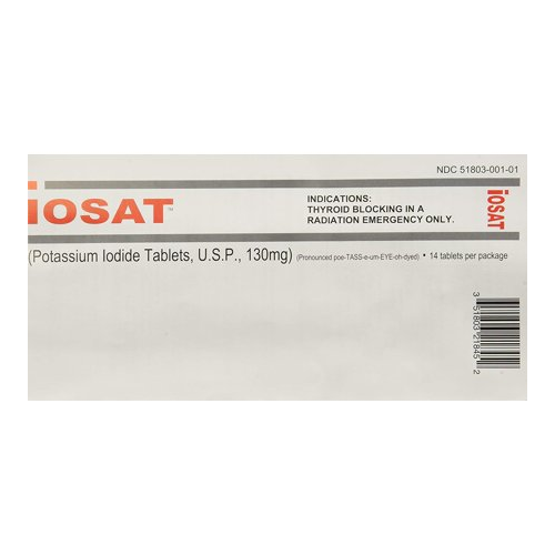 iOSAT Potassium Iodide KI Tablets 130 mg 14 Radiation Blocking Gear 5