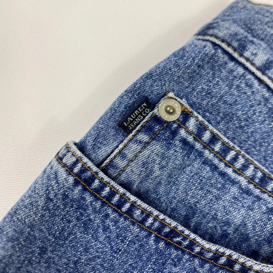 Vintage Lauren Jeans Co Ralph Lauren Denim Shorts Womens 10 Blue High Rise 90s - Image 2 of 4