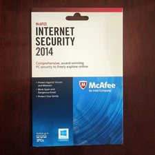 McAfee Internet Security 2014 3 PCs  Retail MIS14EBF3RAA Key Card For Windows