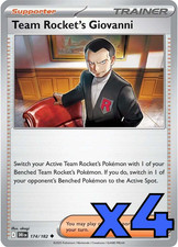 4x Team Rocket's Giovanni 174/182 Sv10: Destined Rivals PLAYSET x4 - Pokemon TCG