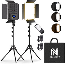 2-Pack Photography Lighting Kit, 36W Bi-Color Studio Lights 2700-6500K CRI 95 ,