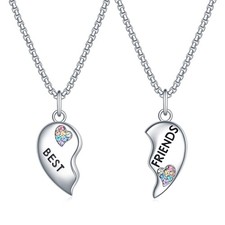 luomart Girls Best Friends Necklace for 2,BFF Friendship Gifts for 2,Rainbow ...