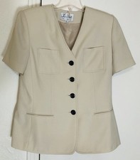 Le Suit Paris New York Blazer 12 4 Pocket Fully Lined Business Career Church New