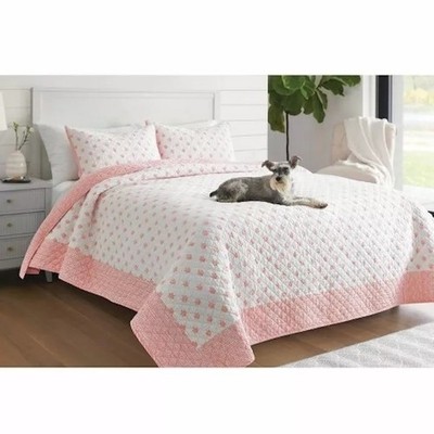 Threshold Comforter PINK & WHITE Full/Queen Target Brand WARM BLOCK PINK PRINT