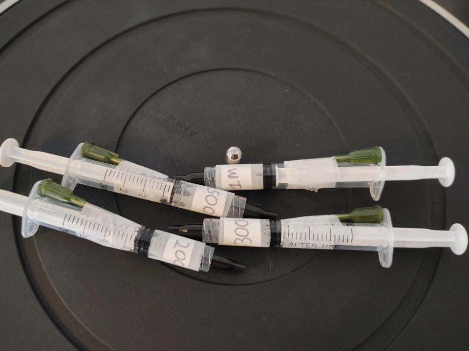 4pk Tocadiscos Brazo Taco Fluido Amortiguador 200k 300k 500k 1M Amortiguación Aceite Silicona Foto 2 de 4