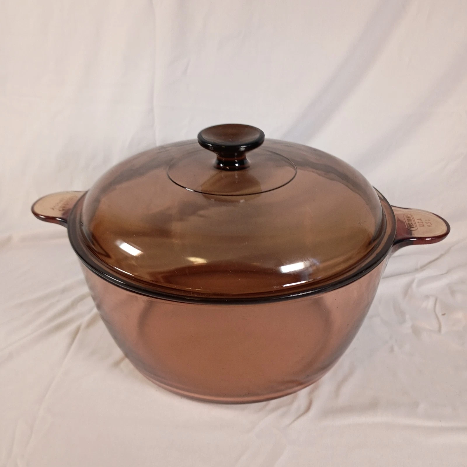 Corning Ware Visions Amber Glass Cookware 4.5L Dutch Oven Stock Pot with Lid