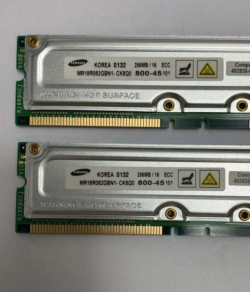 512MB (2 x 256MB) Samsung / Compaq 402835-862 800-45 Rambus ECC Server Memory - Image 2 of 4