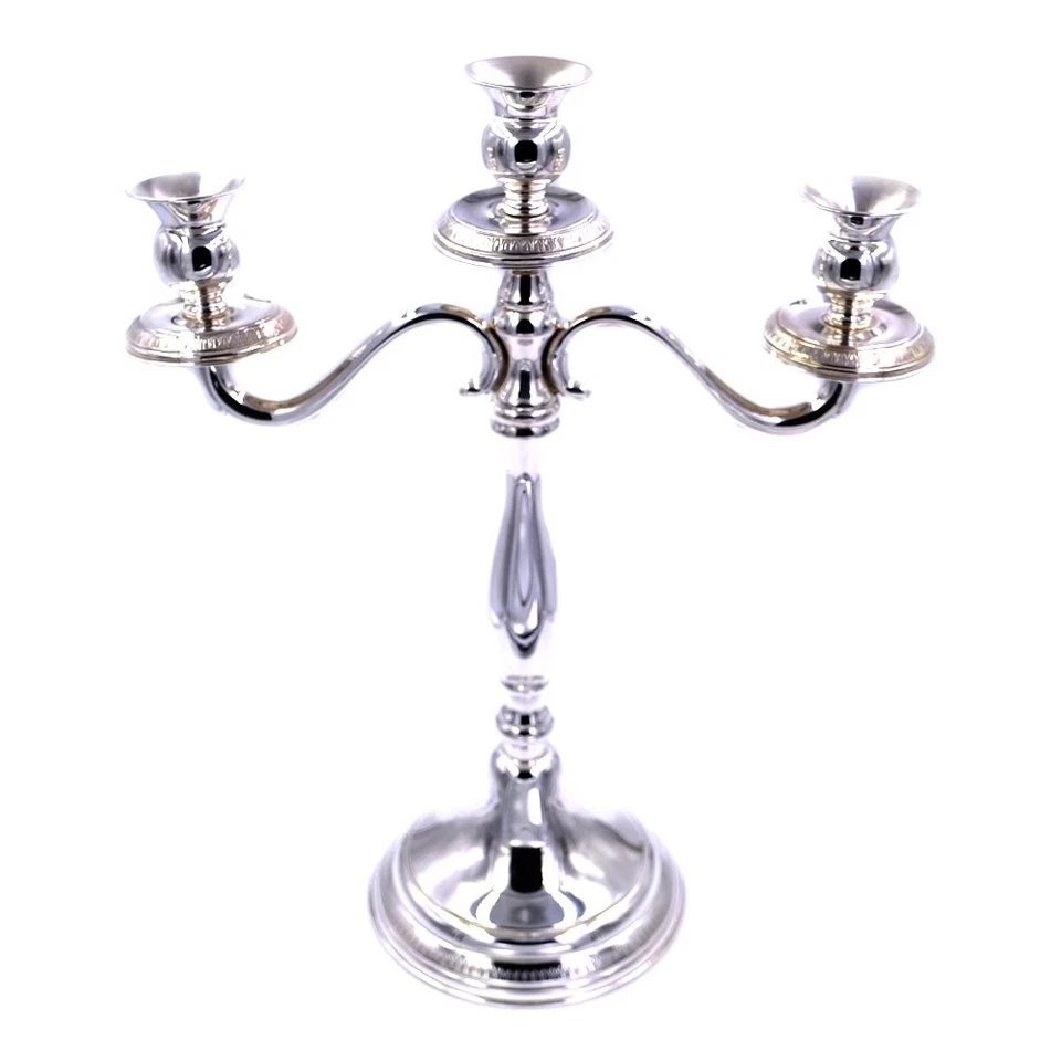 Итальянский канделябр из чистого серебра с тремя руками в стиле ампир - Изображение 3 из 4