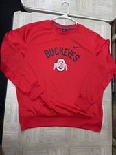 Nike Ohio State Buckeyes Crewneck Sweatshirt Mens XL Red Therma Fit Pullover