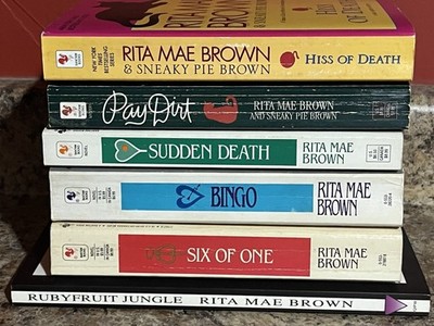 6 Book Lot Rita Mae Brown Paperback Six Of One Bingo Rubyfruit Jungle Pay Dirt