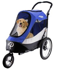 Petique Trailblazer Pet Jogger Stroller with Tire Pump up to 77LBS Atlas/Blue