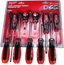 Milwaukee 10-Piece Screwdriver Set Magnetic Tips Tri-Lobe Handles 48-22-2710 NEW