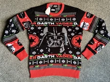 Star Wars Geeknet Sweater Mens Medium Red Black Darth Vader Holiday Pullover NWT