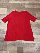 Ladies Red Blooming Marvellous Wrap Flap Maternity/ Nursing Loose T-shirt Top M
