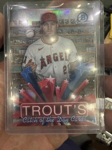 Mike Trout 2025 Bowman Trout's Catch Of The Day Cards #HS-6 Angels Insert Card