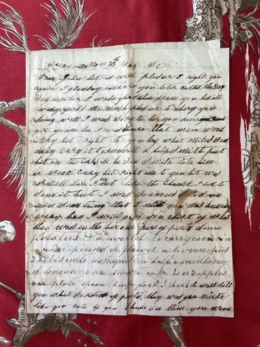 Civil War letter from wife to Confederate soldier 4th SC Vols: Troubles at home