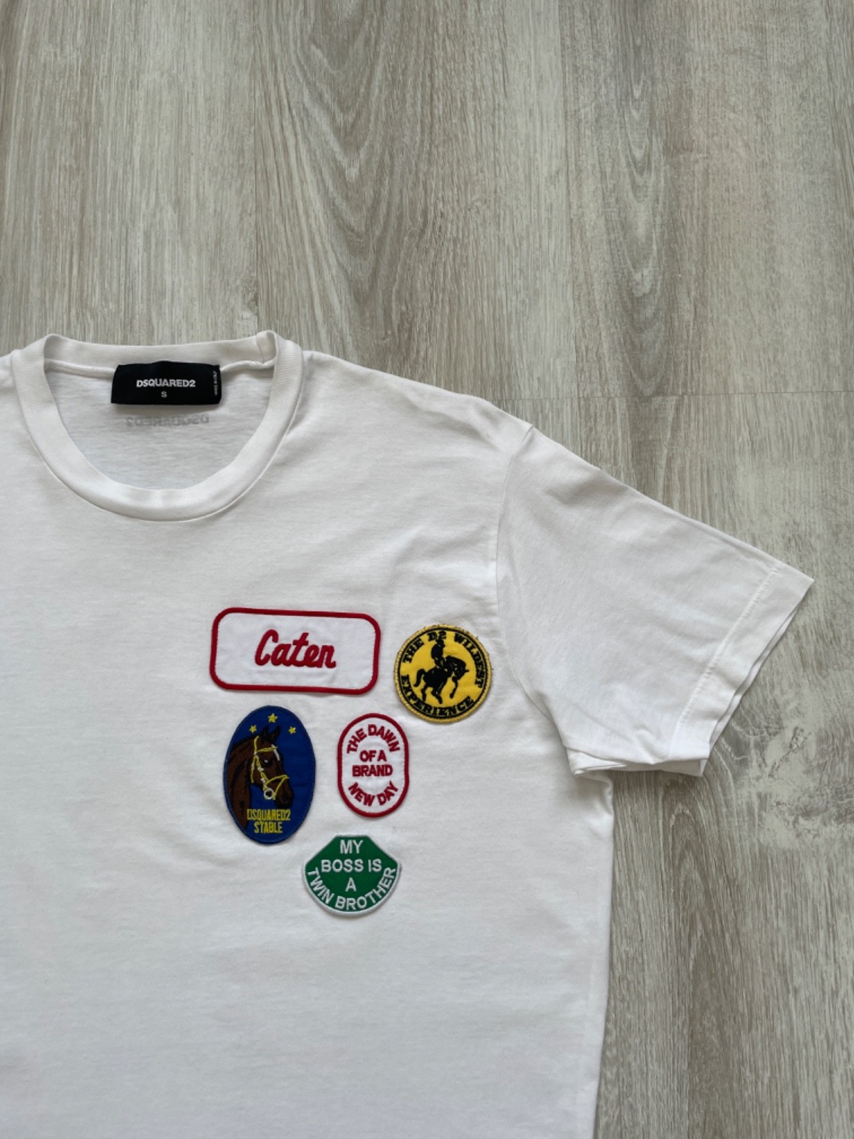 Dsquared2 White Multi Patch Embroidered Logo T-Sh… - image 2