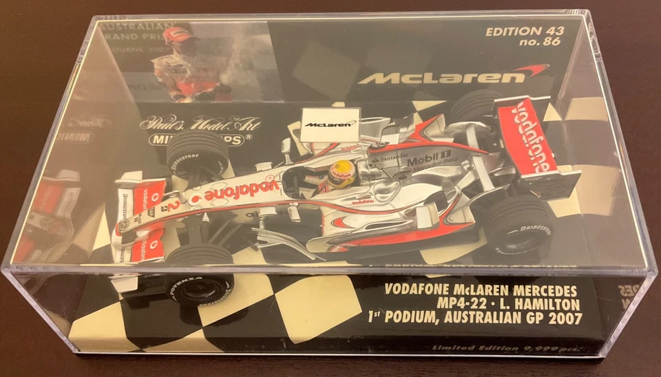 Minichamps 1:43 McLaren Mercedes MP4-22 1st Podium Australia 2007 NIB Rare - Image 2 of 4